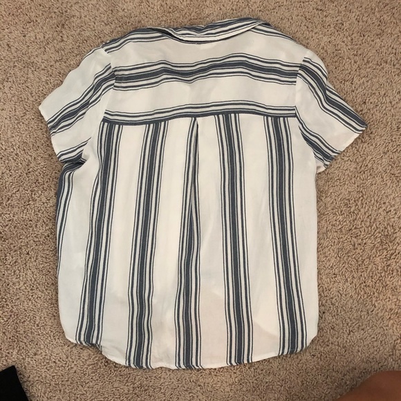 aeropostale blue&white striped button up - Picture 3 of 3